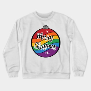 Christmas Ornament in LGBTQ Pride Rainbow Flag Colors Crewneck Sweatshirt